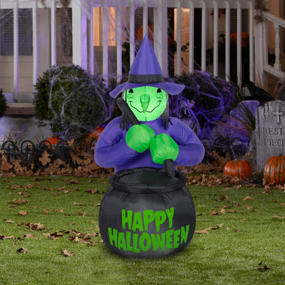 Airblown Inflatables G08 73258X Witch with Caldron, Multi Color