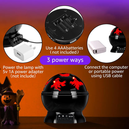 Indoor Halloween LED Projector Light with Spooky Ghosts for Holiday Decor