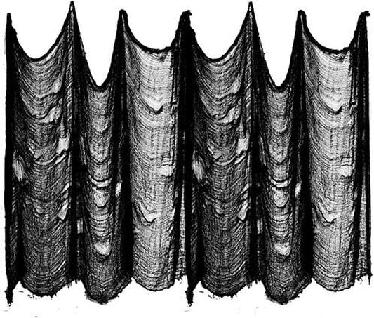 5.5Yardsx40" Include Hanging Outdoor Indoor Scary Creepy Halloween Office Party Door Window Giant Spider Wall Yard Table Car Lawn Cloth Decorations Cheesecloth Fabric (Black-B(5.5 Yards X 40 Inch ))