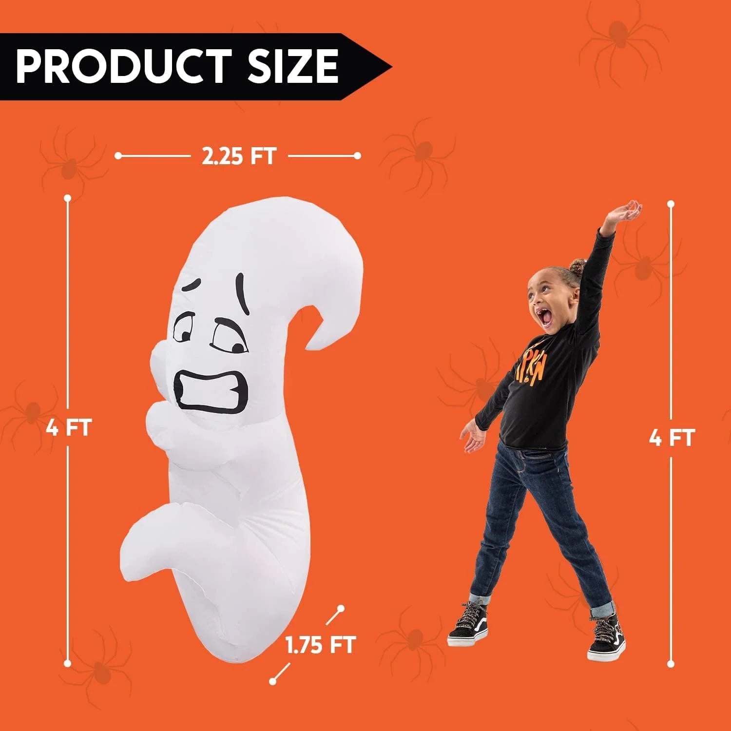 4Ft Halloween Inflatable Ghost Hugging Tree Inflatable with Build-In Leds,Outdoor Blow up Inflatables Yard Decoration Decorations